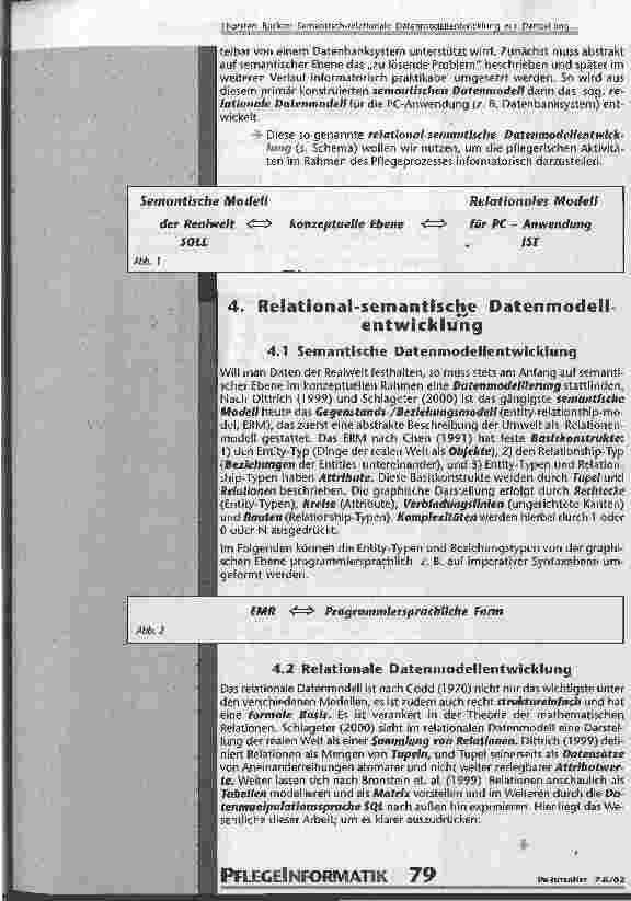 Vorschauseite 3: Semantisch-relationale Datenmodellentwicklung Zur Darstellung pflegerischer Aktivitäten in der Pflegeinformatik