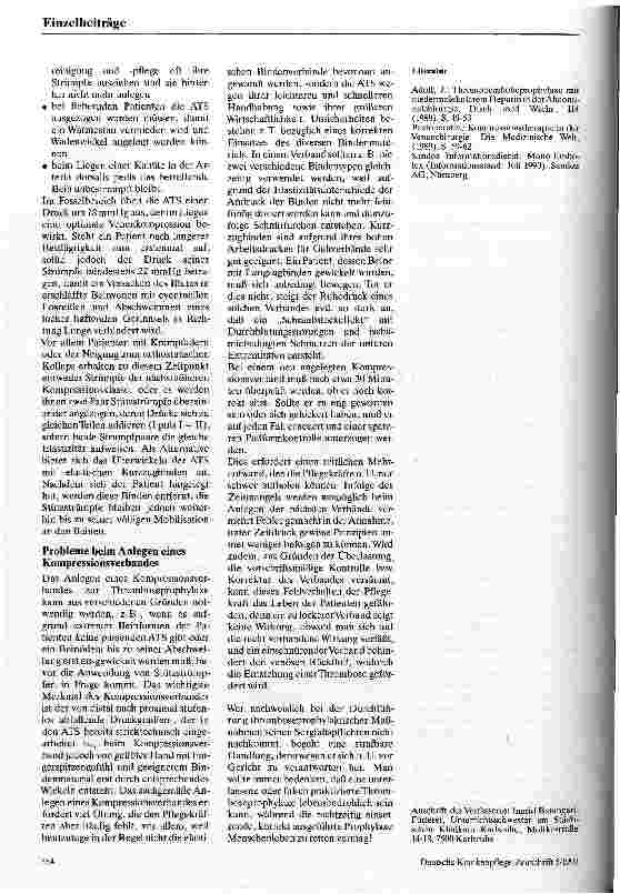 Vorschauseite 3: Pflegerische Probleme bei der Thromboseprophylaxe