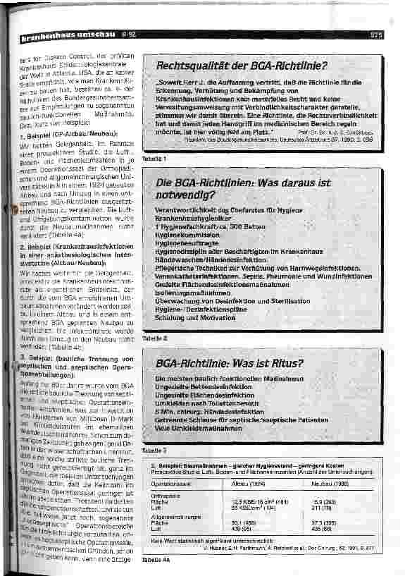 Vorschauseite 2: Die BGA-Richtlinien und die Verantwortung des Chefarztes: Was ist notwendig, was ist Ritus?