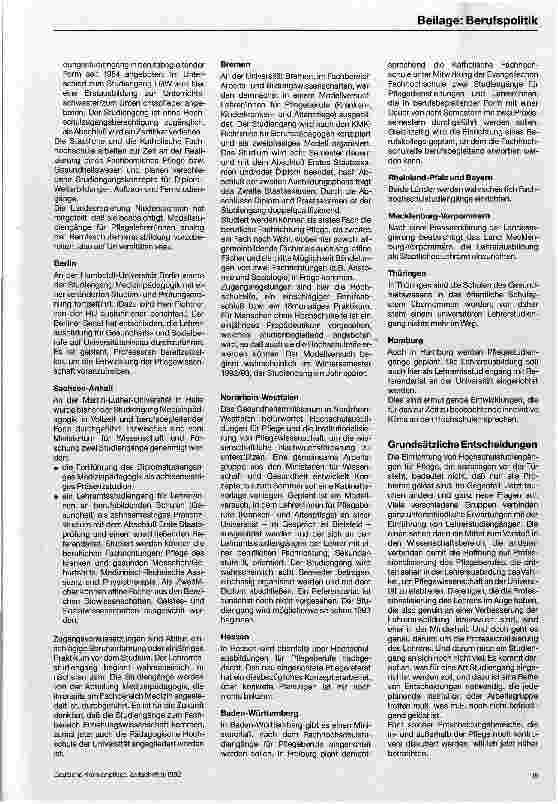 Vorschauseite 2: Qualifizierung der Lehrerinnen und Lehrer an pflegeberufsbildenden Schulen