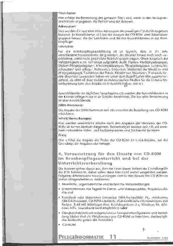 Vorschauseite 3: Zum Einsatz neuer Medien in der Krankenpflegeausbildung Analyse von Lernangeboten auf CD-ROM