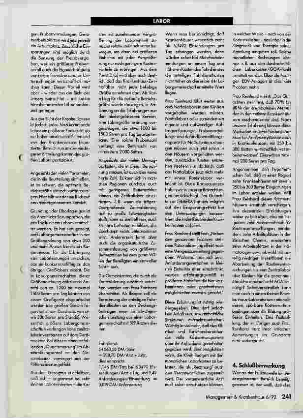 Vorschauseite 4: Die Krankenhaus-Laboratorien können von den Strukturen des niedergelassenen Bereichs lernen