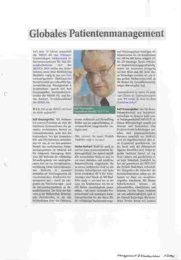 Vorschauseite 1: Globales Patientenmanagement