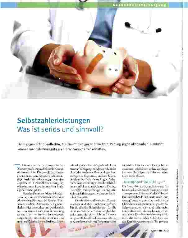 Vorschauseite 1: SelbstzahlerleistungenWas ist seriös und sinnvoll?
