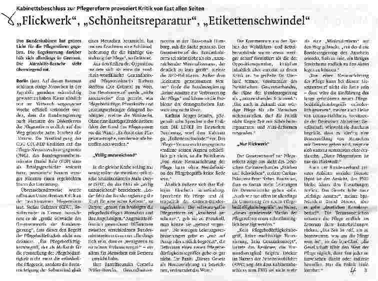 Vorschauseite 1: Flickwerk, „Schönheitsreparatur, „Etikettenschwindel