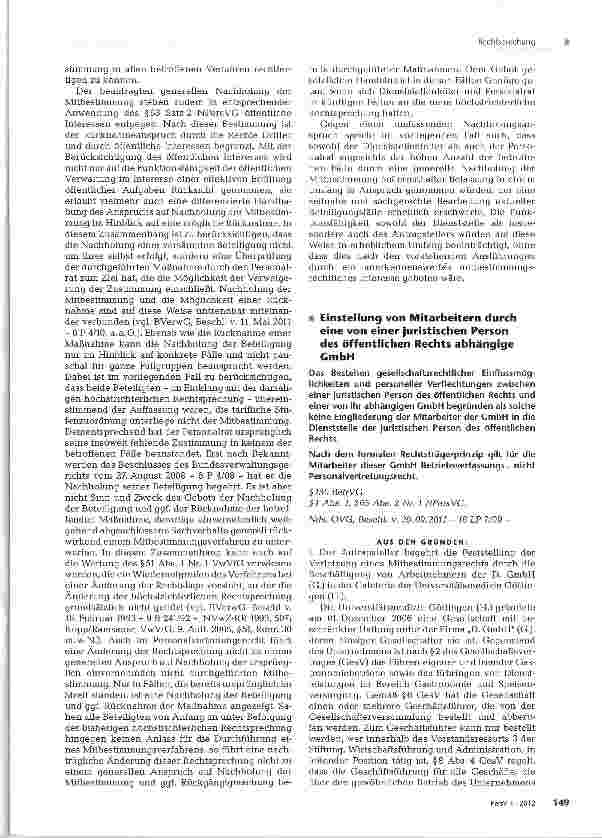 Vorschauseite 1: Einstellung von Mitarbeitern durch eine von einer juristischen Person des öffentlichen Rechts abhängige GmbH