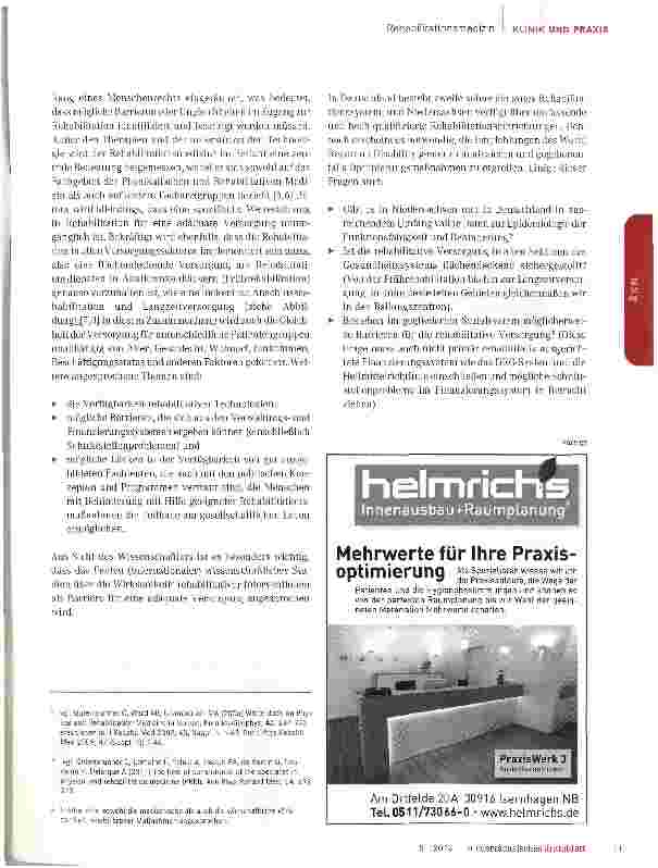 Vorschauseite 2: Barrieren abbauen: Rehabilitation als Menschenrecht