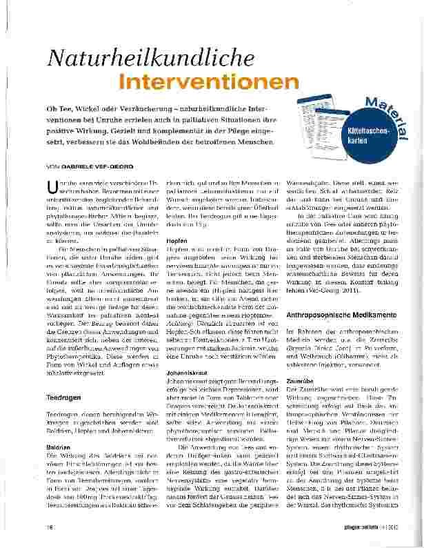 Vorschauseite 1: Naturheilkundliche Interventionen