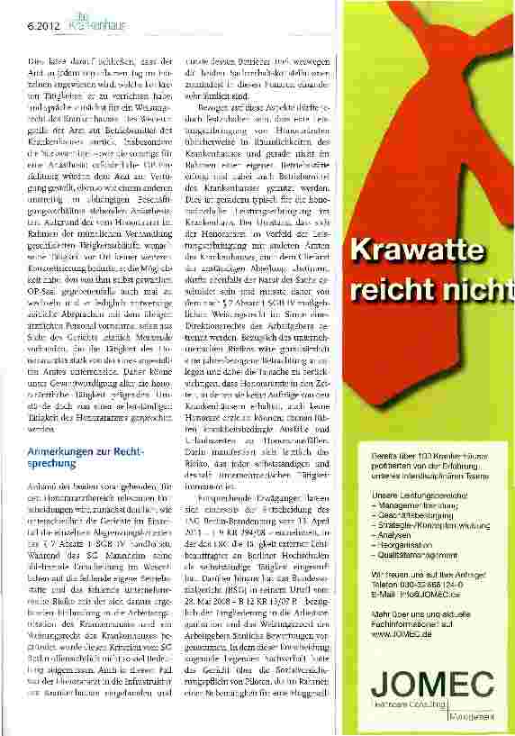 Vorschauseite 4: Honorararztwesen und Scheinselbstständigkeit - eine Standortbestimmung