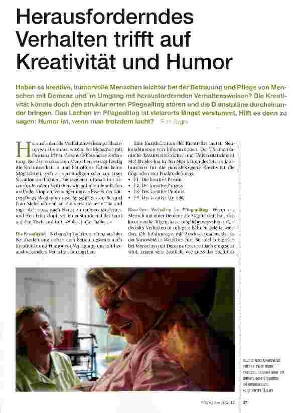 Vorschauseite 1: Herausforderndes Verhalten trifft auf Kreativität und Humor