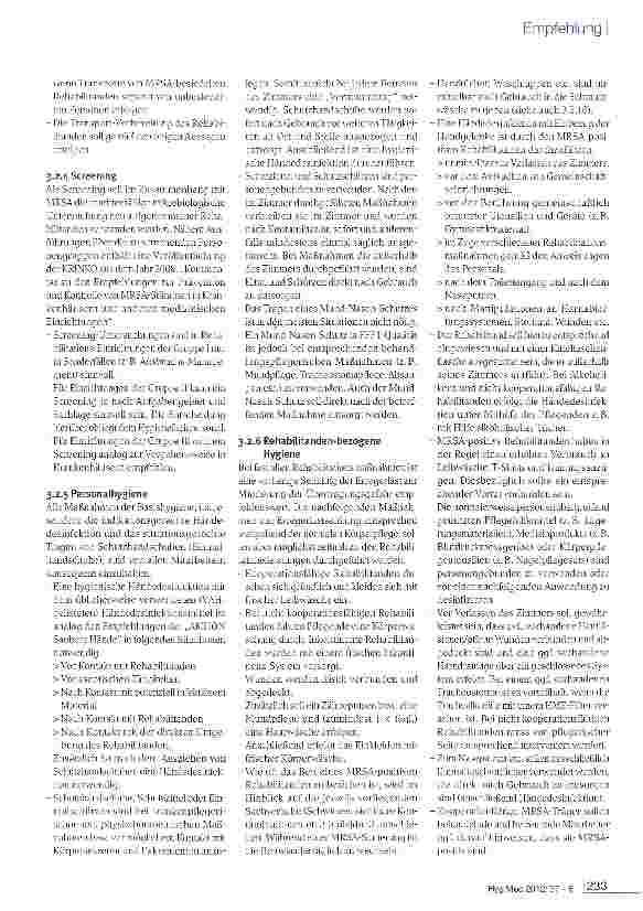 Vorschauseite 6: Informationen zu MRSA und weiteren multiresistenten Erregern für Rehabilitations-Einrichtungen - Eine Empfehlung der MRSA-Netzwerke Niedersachsen