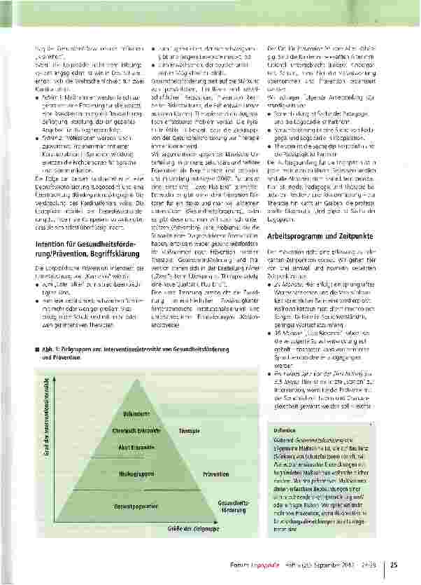 Vorschauseite 2: Kooperativ früh Stärken nutzen und Risiken begegnenGesundheitsförderung und Prävention in der Sprachentwicklung