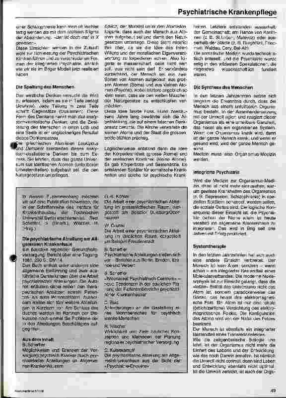 Vorschauseite 2: Psychiatrische Krankenpflege im Spital integriert