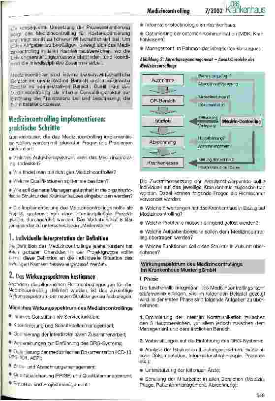 Vorschauseite 2: Medizincontrolling implementieren - aber wie?