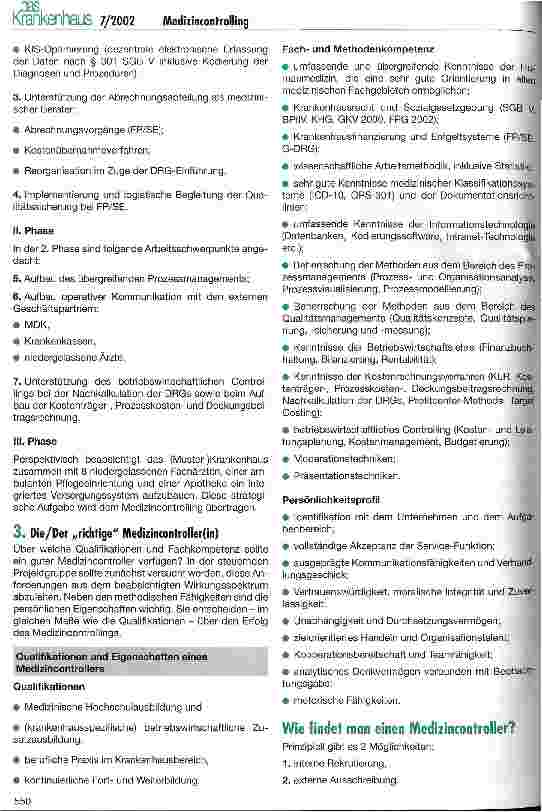 Vorschauseite 3: Medizincontrolling implementieren - aber wie?