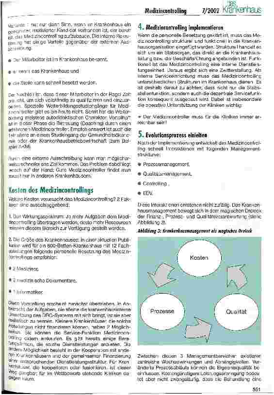 Vorschauseite 4: Medizincontrolling implementieren - aber wie?