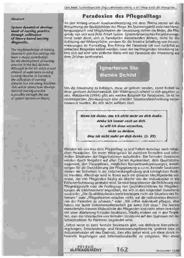 Vorschauseite 2: Systemdynamische Organisationsentwicklung in der Pflege durch die strategische Umsetzung theoriebasierter Pflegediagnostik
