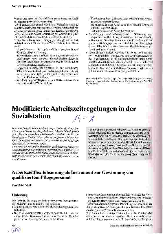 Vorschauseite 5: Weiterbildung zur Pflegedienstleitung für die Diakonie-/Sozialstation Situation und Perspektiven