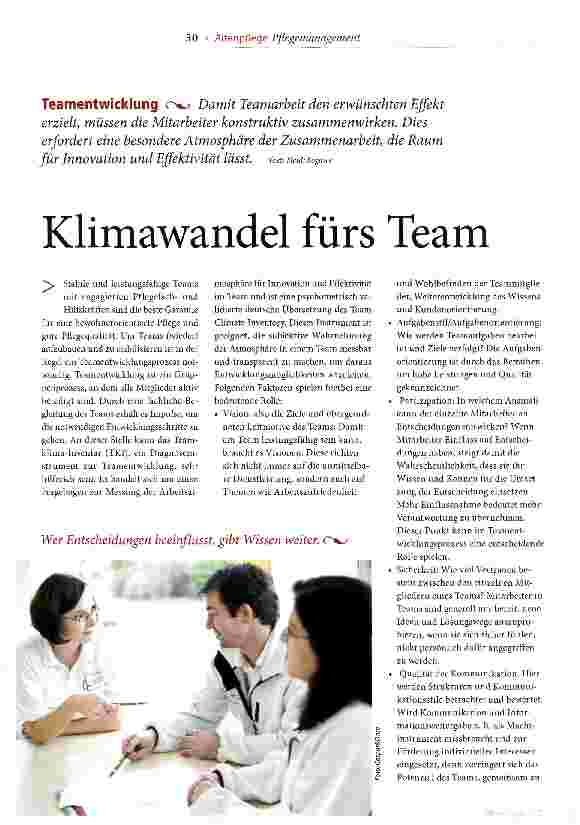 Vorschauseite 1: Klimawandel fürs Team