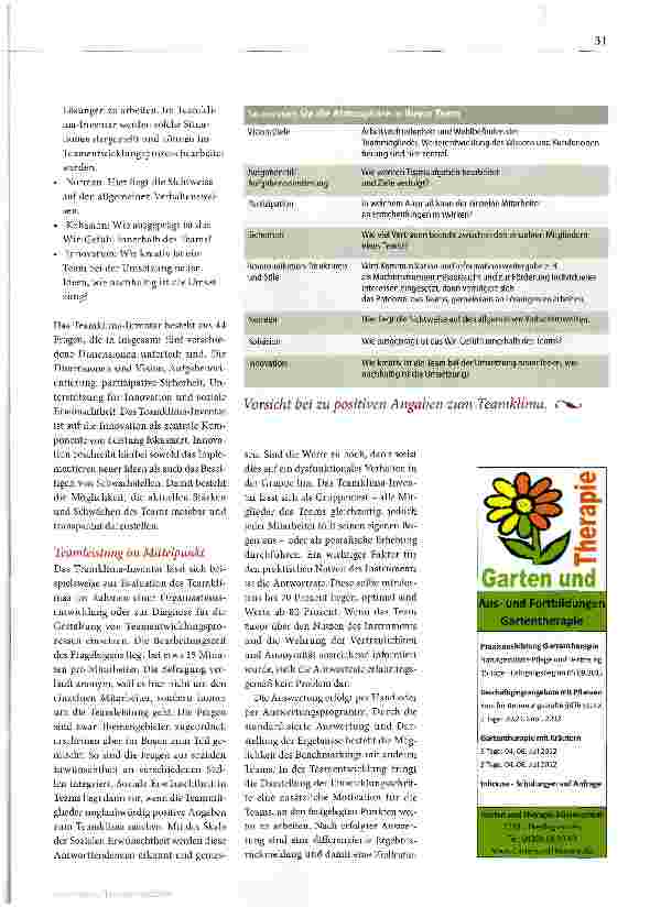 Vorschauseite 2: Klimawandel fürs Team