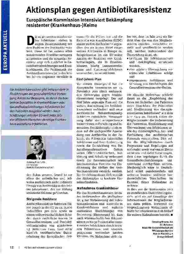 Vorschauseite 1: Aktionsplan gegen Antibiotikaresistenz