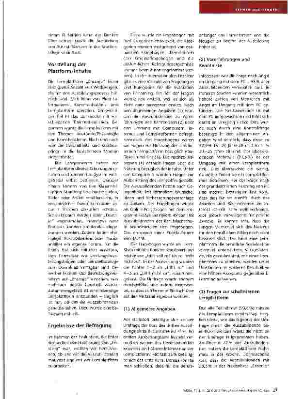Vorschauseite 3: E-Learning in der Pflegeausbildung Pädagogisch wertvolles Werkzeug oder nutzloses Spielzeug