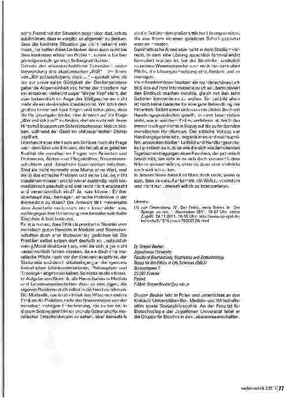 Vorschauseite 4: Ethik in der Medizintechnik (Teil 1)