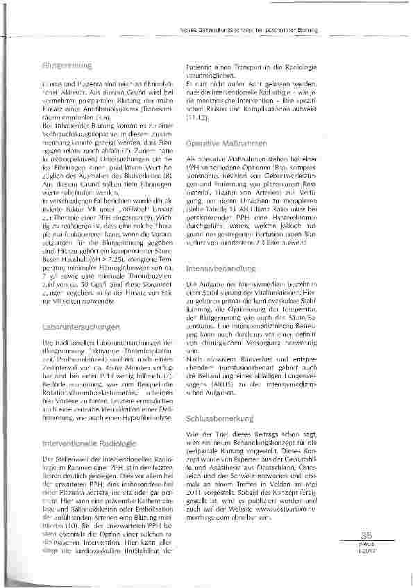 Vorschauseite 2: Neues Behandlungskonzept bei postnataler Blutungeine interdisziplinäre Herausforderung