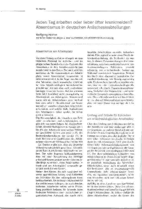 Vorschauseite 1: Jeden Tag arbeiten oder lieber öfter krank machen?