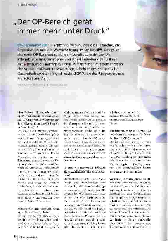 Vorschauseite 1: Der OP-Bereich gerät immer mehr unter Druck