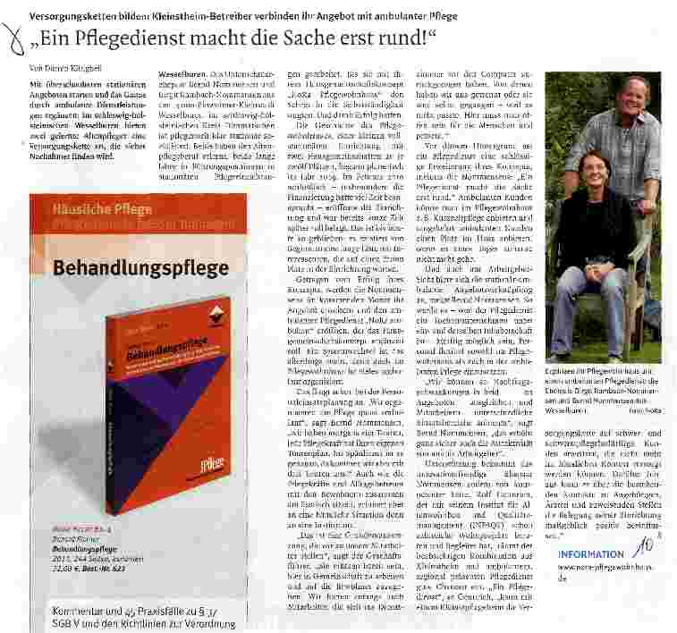 Vorschauseite 1: „Ein Pflegedienst macht die Sache erst rund!