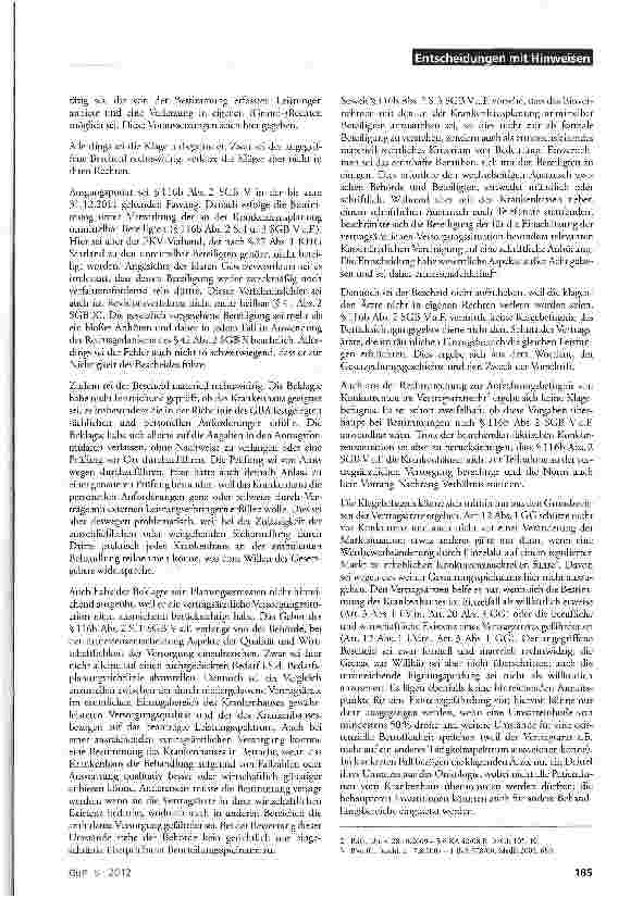 Vorschauseite 2: Drittanfechtung von Bestimmung nach § 116b Abs. 2 SGB Va.F. durch Vertragsärzte