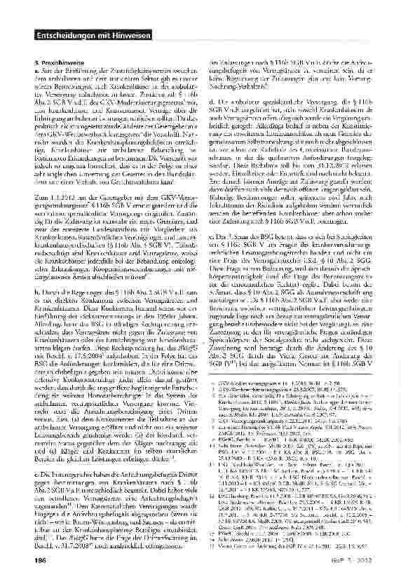 Vorschauseite 3: Drittanfechtung von Bestimmung nach § 116b Abs. 2 SGB Va.F. durch Vertragsärzte
