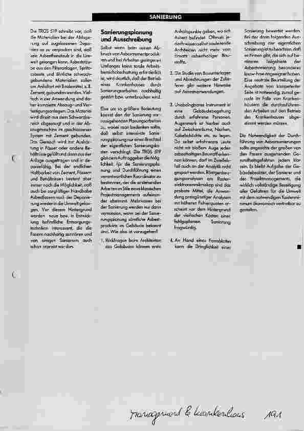 Vorschauseite 2: Asbestsanierung in Krankenhäusern