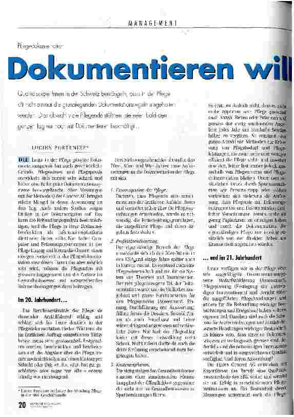 Vorschauseite 1: Dokumentieren will gelernt sein Pflegedokumentation