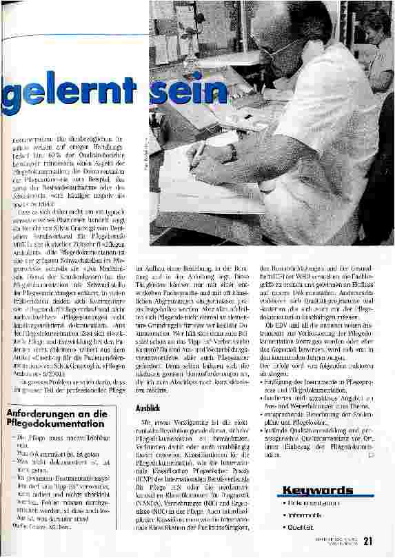 Vorschauseite 2: Dokumentieren will gelernt sein Pflegedokumentation