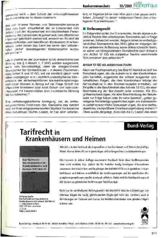 Vorschauseite 4: Konkurrentenschutz im Krankenhausplanungsrecht Zur Zulässigkeit der Konkurrentenklage