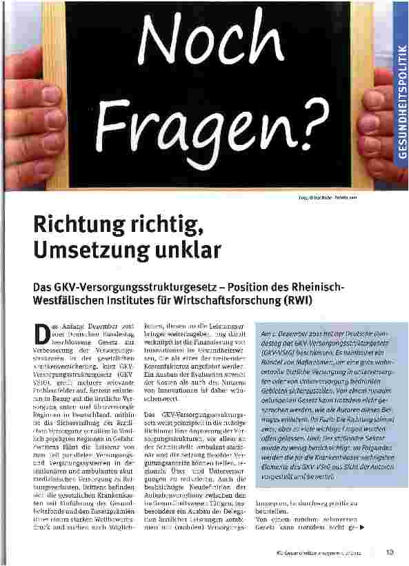 Vorschauseite 1: Richtung richtig, Umsetzung unklar