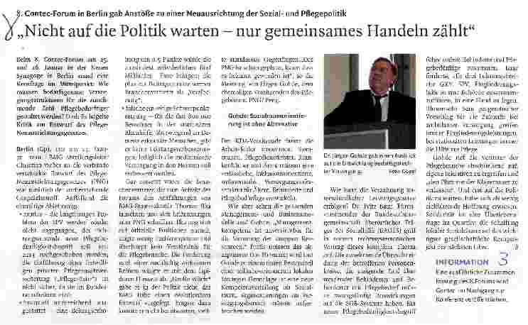 Vorschauseite 1: „Nicht auf die Politik warten - nur gemeinsames Handeln zählt