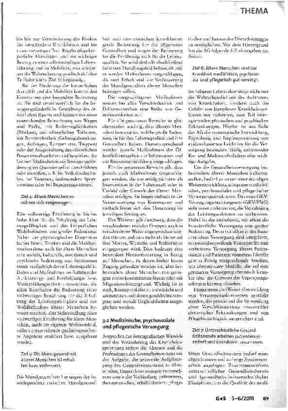Vorschauseite 4: Gesund älter werden - ein nationales Gesundheitsziel