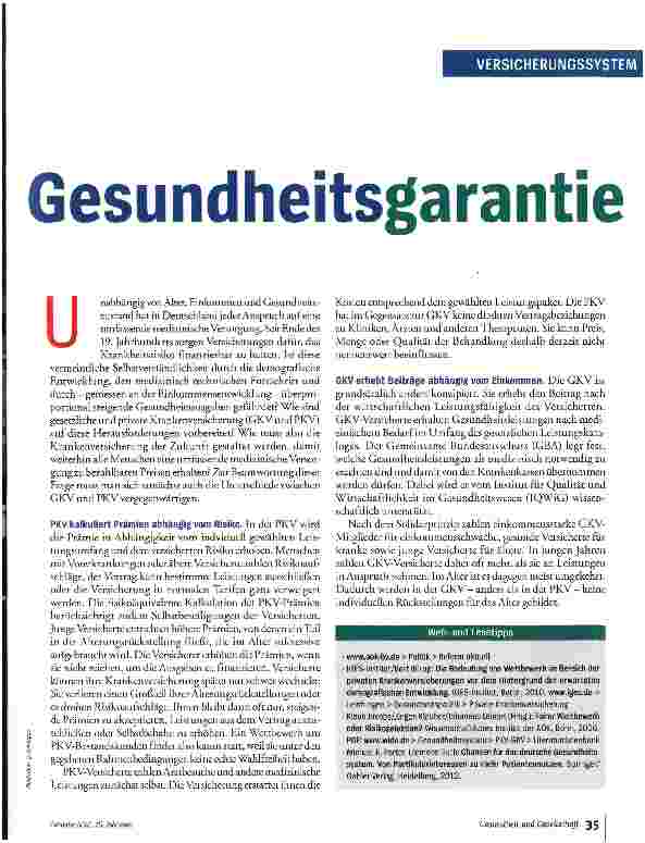 Vorschauseite 2: Krankenkassen mit Gesundheitsgarantie