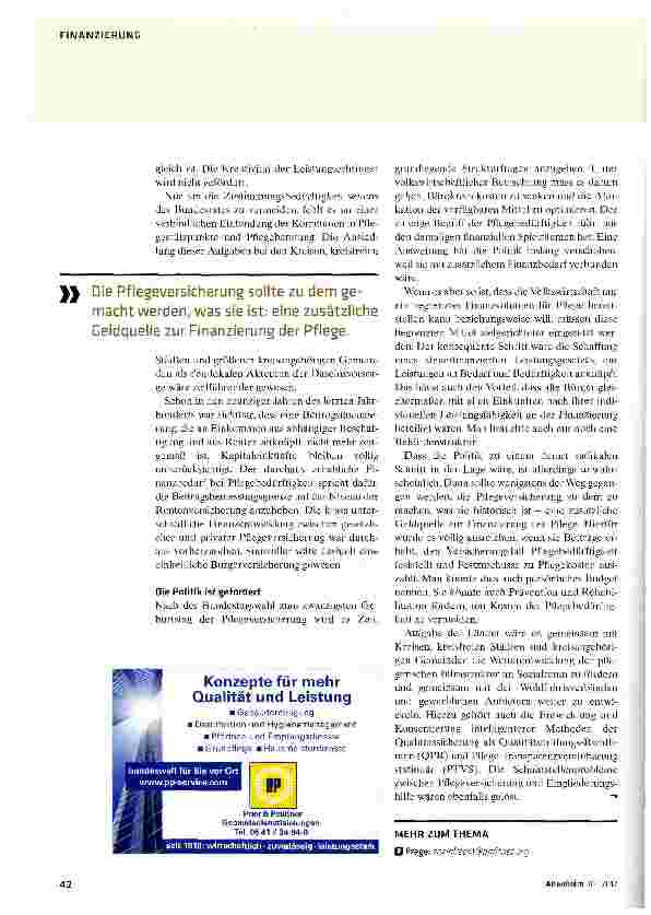 Vorschauseite 4: Pflegeversicherung endlich runderneuern