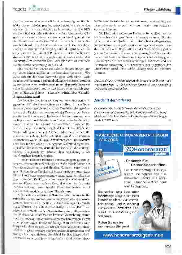 Vorschauseite 5: Grundständige Ausbildung in der Intensivpflege - eine Alternative zur traditionellen Weiterbildung?