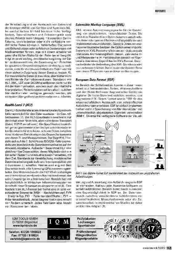 Vorschauseite 2: Einheitliche Schnittstellen und Datenformate für das Telemonitoring
