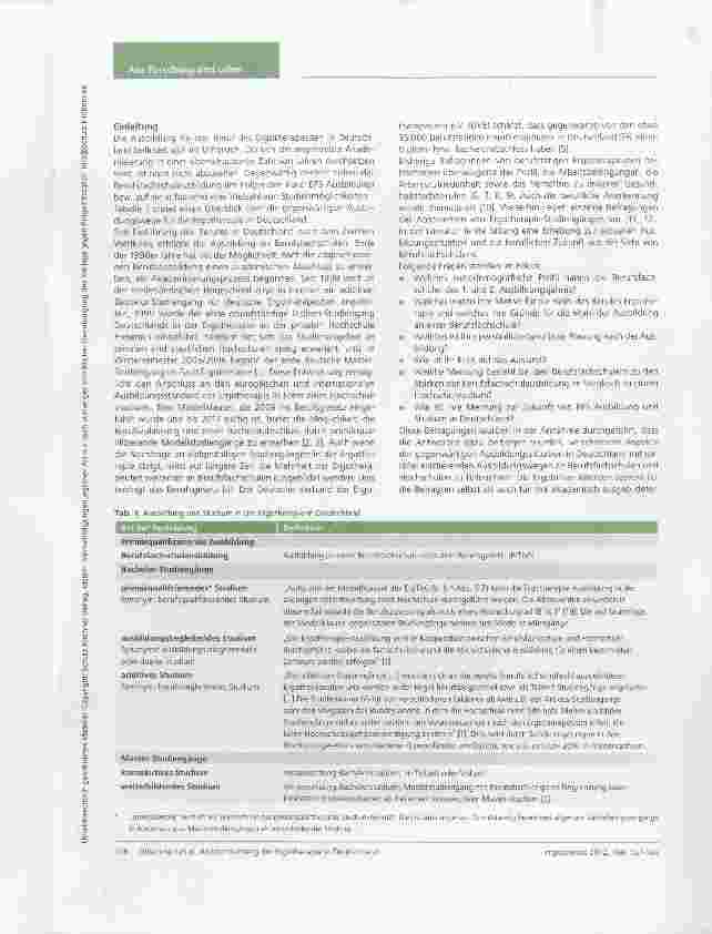 Vorschauseite 2: Zur Akademisierung der Ergotherapie in Deutschland -Eine Befragung von deutschen Berufsfachschülern der Ergotherapiezu Hochschulstudium und Berufsfachschulausbildung