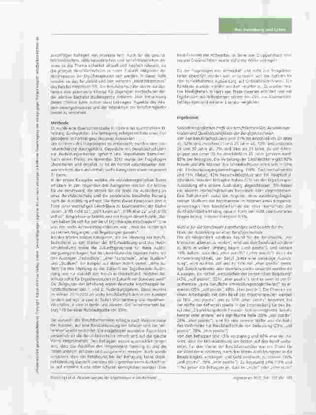 Vorschauseite 3: Zur Akademisierung der Ergotherapie in Deutschland -Eine Befragung von deutschen Berufsfachschülern der Ergotherapiezu Hochschulstudium und Berufsfachschulausbildung