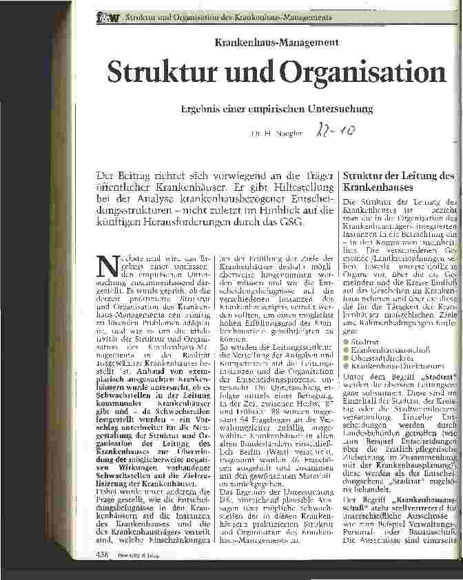 Vorschauseite 1: Struktur und Organisation Ergebnis einer empirischen Untersuchung