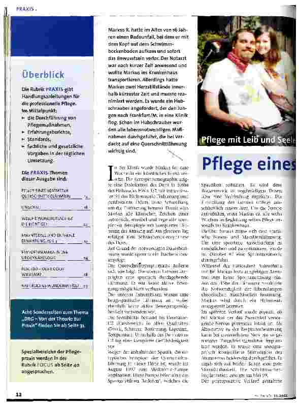 Vorschauseite 1: Pflege eines beatmeten Querschnittgelähmten