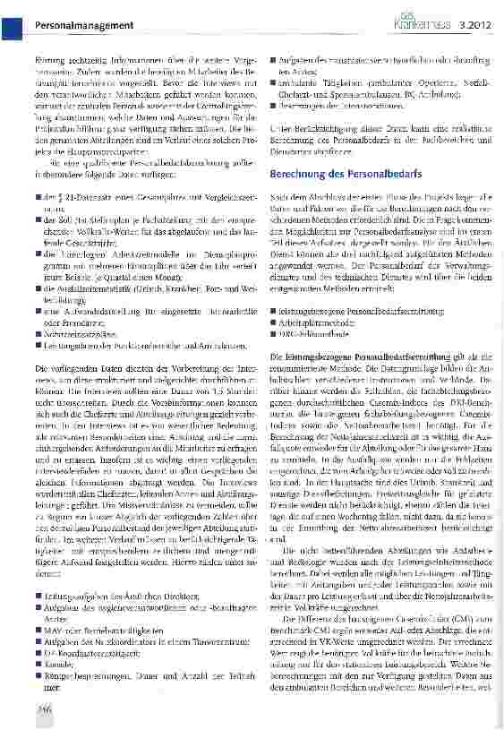 Vorschauseite 2: Anforderungen, Voraussetzungen und Ziele einer qualifizierten Personalbedarfsberechnung in Krankenhäusern (II)