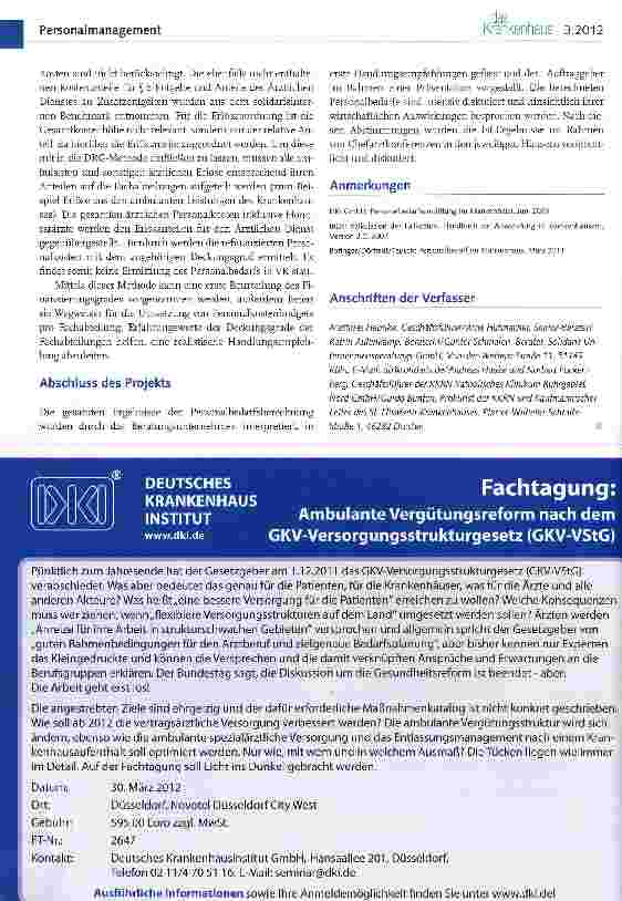 Vorschauseite 4: Anforderungen, Voraussetzungen und Ziele einer qualifizierten Personalbedarfsberechnung in Krankenhäusern (II)